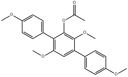 [1,1':4',1''-Terphenyl]-2'-ol, 3',4,4'',6'-tetramethoxy-, acetate (9CI) 结构式