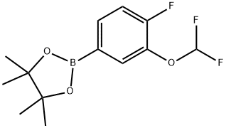 2-(3-(二氟甲氧基)-4-氟苯基)-4,4,5,5-四甲基-1,3,2-二氧杂硼烷 结构式