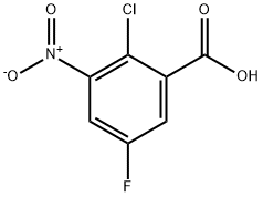 2-氯-5-氟-3-硝基苯甲酸 结构式