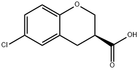 (3S)-6-Chloro-3,4-dihydro-2H-1-benzopyran-3-carboxylic acid 结构式