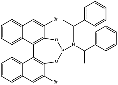 (11BR)-2,6-二溴-N,N-双((R)-1-苯基乙基)二萘并[2,1-D:1',2'-F][1,3,2]二氧磷杂-4-胺 结构式