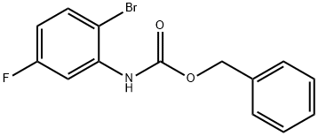 (2-溴-5-氟苯基)氨基甲酸苄酯 结构式