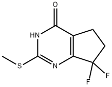 4H-Cyclopentapyrimidin-4-one, 7,7-difluoro-3,5,6,7-tetrahydro-2-(methylthio)- 结构式