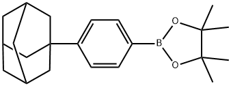 2-(4-((3R,5R,7R)-金刚烷-1-基)苯基)-4,4,5,5-四甲基-1,3,2-二噁硼戊环 结构式