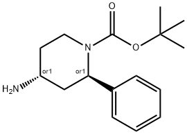 1-Piperidinecarboxylic acid, 4-amino-2-phenyl-, 1,1-dimethylethyl ester, (2R,4R)… 结构式