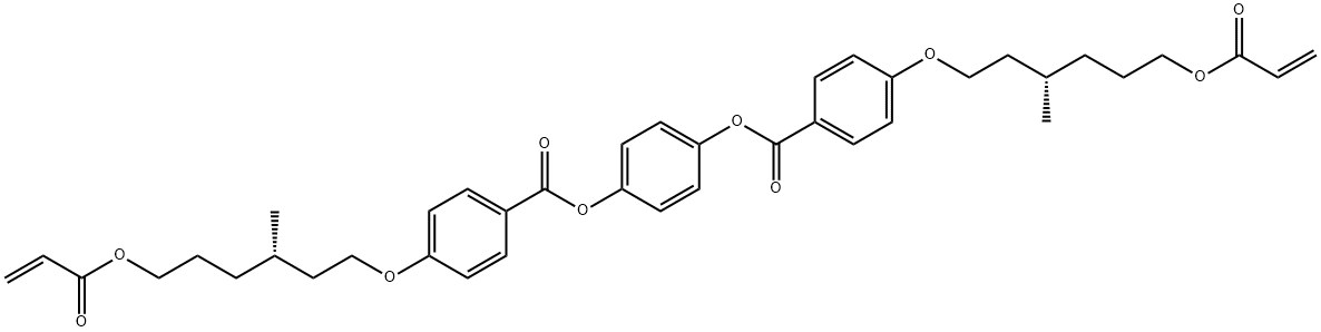 Benzoic acid, 4-[[(3S)-3-methyl-6-[(1-oxo-2-propenyl)oxy]hexyl]oxy]-, 1,4-phenylene ester (9CI) 结构式