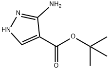 1,1-二甲基乙基-3-氨基-1H-吡唑-4-羧酸盐 结构式