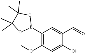 2-羟基-4-甲氧基-5-(4,4,5,5-四甲基-1,3,2-二氧硼杂环戊烷-2-基)苯甲醛 结构式