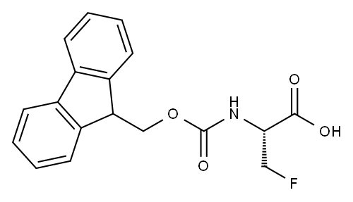 (R)-2-(FMOC-氨基)-3-氟丙酸 结构式