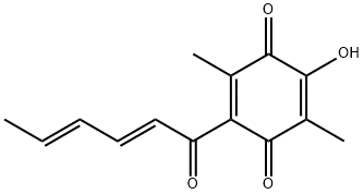 2,5-Cyclohexadiene-1,4-dione, 2-hydroxy-3,6-dimethyl-5-[(2E,4E)-1-oxo-2,4-hexadien-1-yl]- 结构式