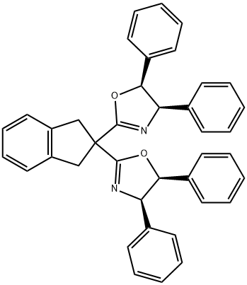 (4R,4'R,5S,5'S)-2,2'-(1,3-二氢-2H-茚-2-甲基叉双[4,5-二氢-4,5-二苯基恶唑 结构式