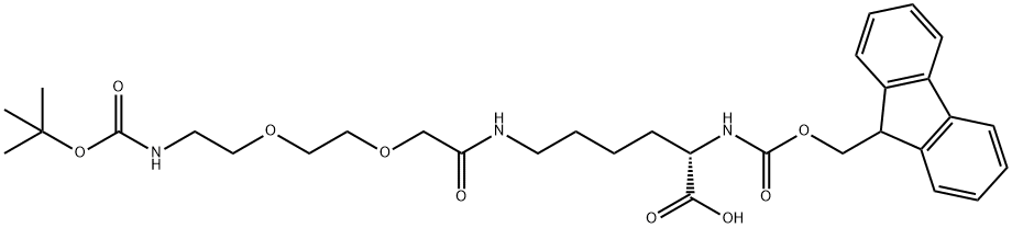 Fmoc-L-Lys(Boc-AEEA)-OH 结构式