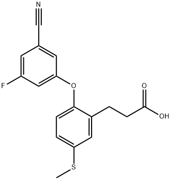 Benzenepropanoic acid, 2-(3-cyano-5-fluorophenoxy)-5-(methylthio)- 结构式