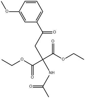 Propanedioic acid, 2-(acetylamino)-2-[2-(3-methoxyphenyl)-2-oxoethyl]-, 1,3-diethyl ester 结构式