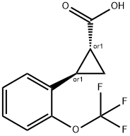 trans-2-(2-(trifluoromethoxy)phenyl)cyclopropane-1-carboxylic acid 结构式