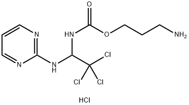 3-Aminopropyl (2,2,2-trichloro-1-(pyrimidin-2-ylamino)ethyl)carbamate hydrochloride 结构式