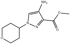 1H-Pyrazole-3-carboxylic acid, 4-amino-1-(tetrahydro-2H-pyran-4-yl)-, methyl ester 结构式