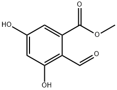 2-甲酰基-3,5-二羟基苯甲酸甲酯 结构式