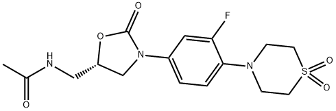 (S)-N-((3-(4-(1,1-二氧负基硫代吗啉代)-3-氟苯基)-2-氧亚基噁唑烷-5-基)甲基)醋胺石 结构式