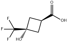 Cyclobutanecarboxylic acid, 3-hydroxy-3-(trifluoromethyl)-, cis- 结构式