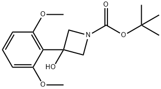 3-(2,6-二甲氧基苯基)-3-羟基氮杂环丁烷-1-羧酸叔丁酯 结构式