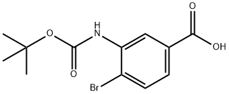 4-溴-3-((叔丁氧基羰基)氨基)苯甲酸 结构式