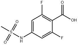 2,6-二氟-4-[甲砜基氨基]苯甲酸 结构式