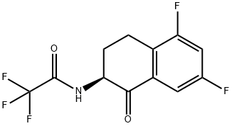 (S)-N-(5,7-二氟-1-氧代-1,2,3,4-四氢萘-2-基)-2,2,2-三氟乙酰胺 结构式
