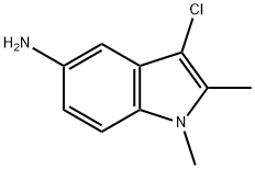 3-氯-1,2-二甲基-1H-吲哚-5-胺 结构式