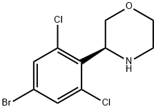 (S)-3-(4-溴-2,6-二氯苯基)吗啉 结构式