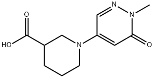 1-(1-甲基-6-氧代-1,6-二氢哒嗪-4-基)哌啶-3-羧酸 结构式