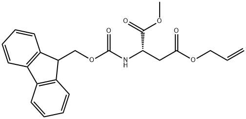 L-Aspartic acid, N-[(9H-fluoren-9-ylmethoxy)carbonyl]-, 1-methyl 4-(2-propen-1-yl) ester 结构式