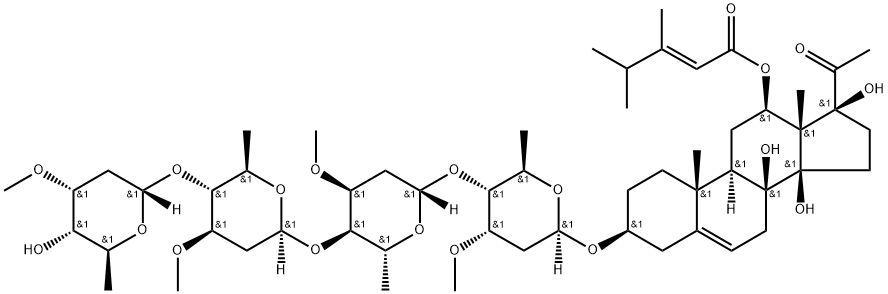 Otophylloside B 4'''-O-alpha-L-cymaropyranoside 结构式