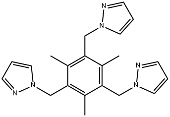 1,1',1''-((2,4,6-三甲基苯-1,3,5-三基)三(亚甲基))三(1H-吡唑) 结构式