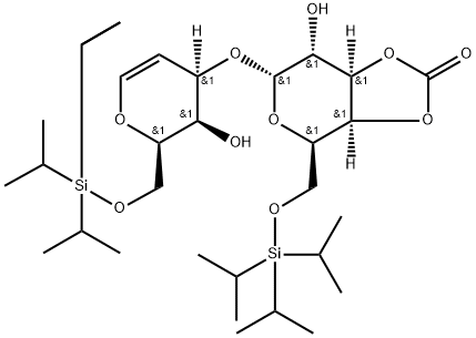 2,6-Anhydro-4-O-[3,4-O-carbonyl-6-O-[tris(1-methylethyl)silyl]-alpha-D-galactopyranosyl]-2-deoxy-6-O-[tris(1-methylethyl)silyl]-D-arabino-hex-5-enitol