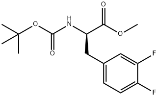 D-Phenylalanine, N-[(1,1-dimethylethoxy)carbonyl]-3,4-difluoro-, methyl ester 结构式