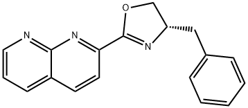 (S)-4-苄基-2-(1,8-萘啶-2-基)-4,5-二氢恶唑 结构式