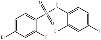 4-溴-N-(2-氯-4-碘苯基)-2-氟苯磺酰胺 结构式