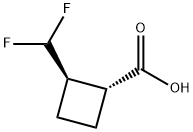 rac-(1R,2R)-2-(difluoromethyl)cyclobutane-1-carboxylic acid, trans 结构式