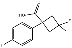 Cyclobutanecarboxylic acid, 3,3-difluoro-1-(4-fluorophenyl)- 结构式