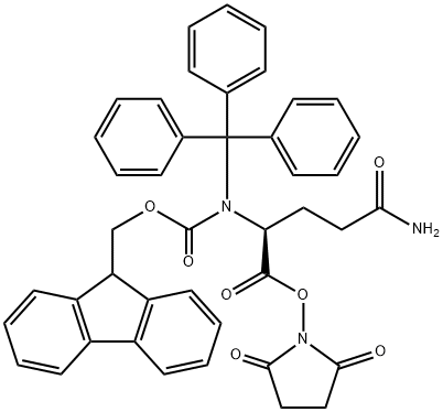 L-Glutamine, N2-[(9H-fluoren-9-ylmethoxy)carbonyl]-N-(triphenylmethyl)-, 2,5-dioxo-1-pyrrolidinyl ester 结构式