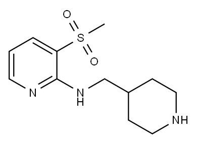 2-Pyridinamine, 3-(methylsulfonyl)-N-(4-piperidinylmethyl)- 结构式