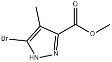 5-溴-4-甲基-1H-吡唑-3-羧酸甲酯 结构式