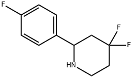 4,4-difluoro-2-(4-fluorophenyl)piperidine 结构式