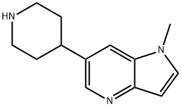 1H-Pyrrolo[3,2-b]pyridine, 1-methyl-6-(4-piperidinyl)- 结构式