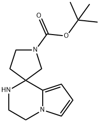 TERT-BUTYL 3',4'-DIHYDRO-2'H-SPIRO[PYRROLIDINE-3,1'-PYRROLO[1,2-A]PYRAZINE]-1-CARBOXYLATE 结构式