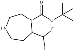 1H-1,4-Diazepine-1-carboxylic acid, 7-(difluoromethyl)hexahydro-, 1,1-dimethylethyl ester 结构式