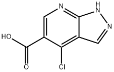 4-氯-1H-吡唑并[3,4-B]吡啶-5-羧酸 结构式