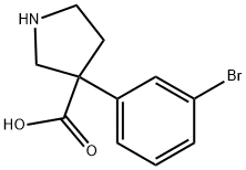 3-Pyrrolidinecarboxylic acid, 3-(3-bromophenyl)- 结构式