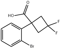 Cyclobutanecarboxylic acid, 1-(2-bromophenyl)-3,3-difluoro- 结构式